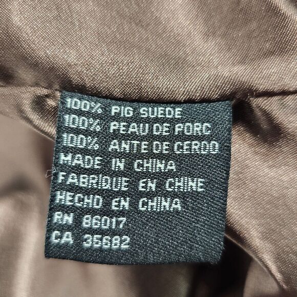 Y2K BEBE Metallic Leather Military Jacket Bronze 100% Pig Suede Steampunk Size S - Picture 5 of 9